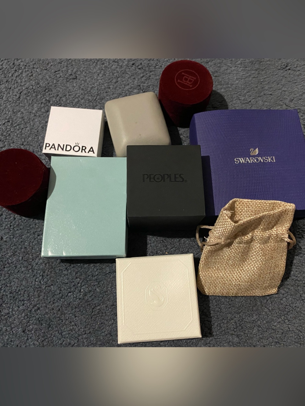 Assorted Jewelry Boxes Lot with Swarovski & Pandora Boxes